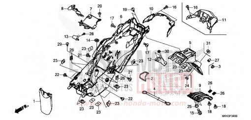 REAR FENDER CRF1000AJ de 2018